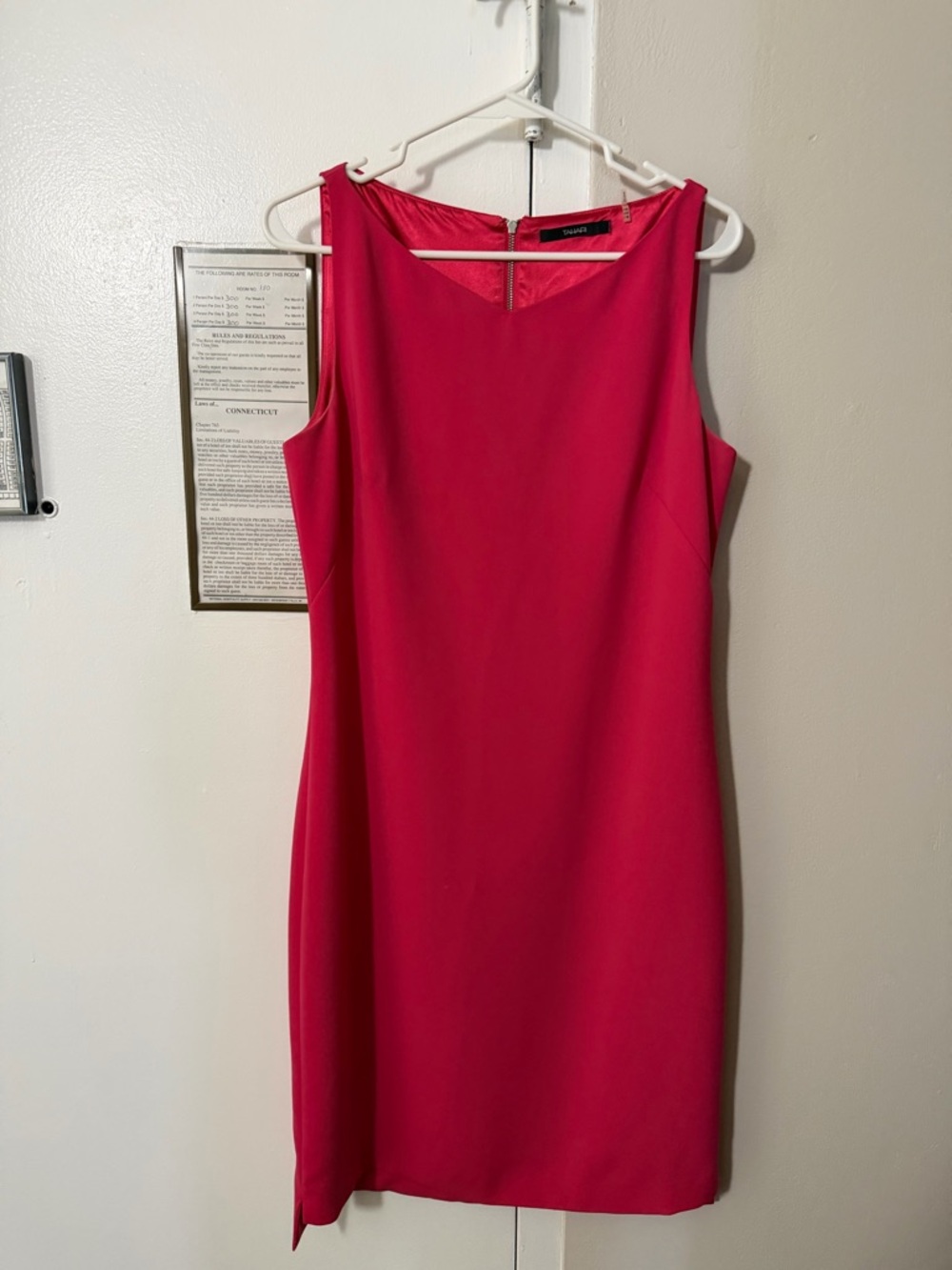 Tahari Bright Fuchsia Sleeveless Midi Dress